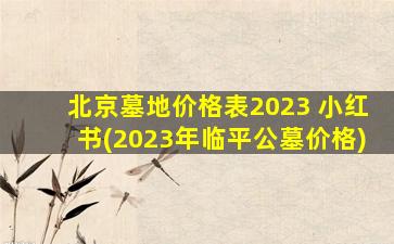 北京墓地价格表2023 小红书(2023年临平公墓价格)